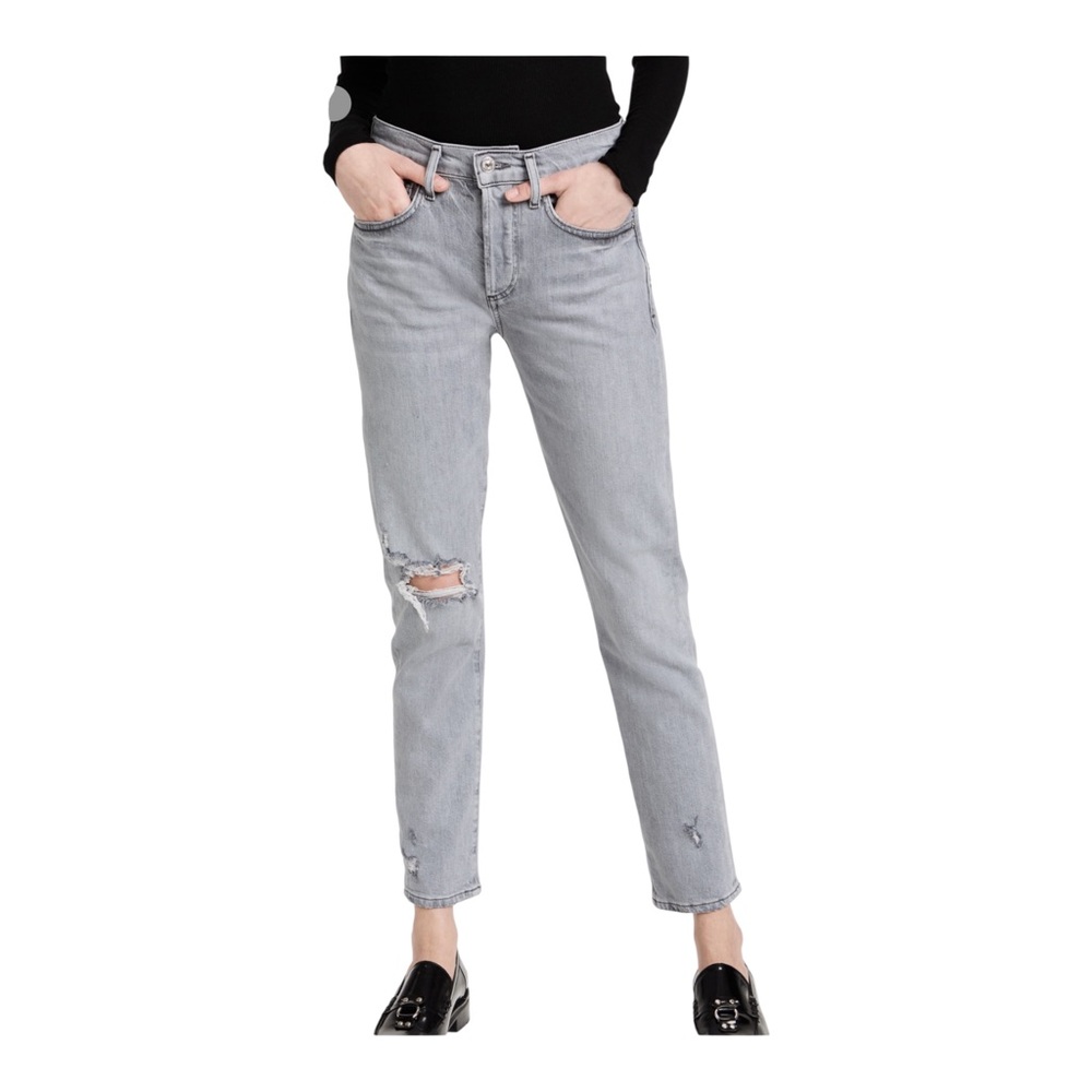 Citizens Of Humanity Emerson Distressed Slim Jean in Gambit Gray. Organic 28
